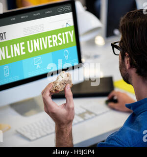 Immagine composita della università on line interface Foto Stock