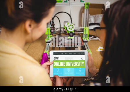 Immagine composita della università on line interface Foto Stock