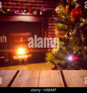 Immagine composita di fuoco del ripiano in legno Foto Stock