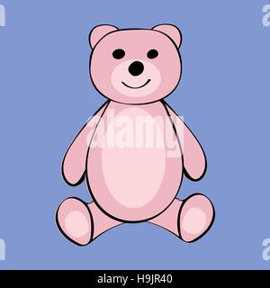 Bear Funny cartoon giocattolo animale. Illustrazione Vettoriale