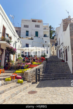 Isole Baleari Spagna, Ibiza, Eivissa, old town Dalt Vila Foto Stock