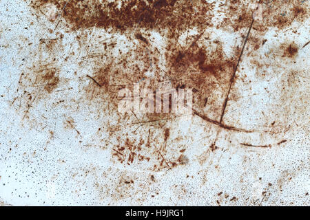 Graffi sulla superficie del metallo arrugginito piastra Foto Stock