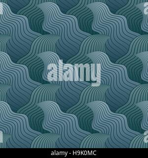 Colore astratta senza giunture disegnati a mano, pattern sfondo onde Illustrazione Vettoriale