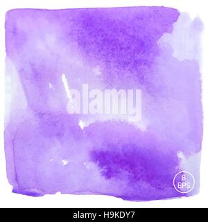 Vector acquerello disegnata a mano square isolato su sfondo bianco. Gradiente colorate a mano grande piazza per la tessitura, cartolina, progettazione logo, etichetta e o Illustrazione Vettoriale