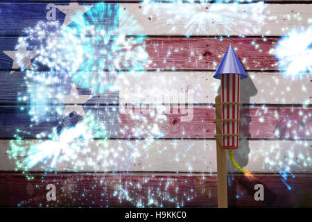 Immagine composita di 3D razzo per fuochi d'artificio Foto Stock
