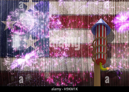 Immagine composita di 3D razzo per fuochi d'artificio Foto Stock