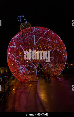 Le luci di Natale a Funchal, Madeira Foto Stock