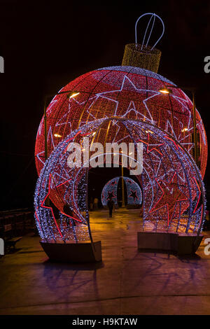 Le luci di Natale a Funchal, Madeira Foto Stock