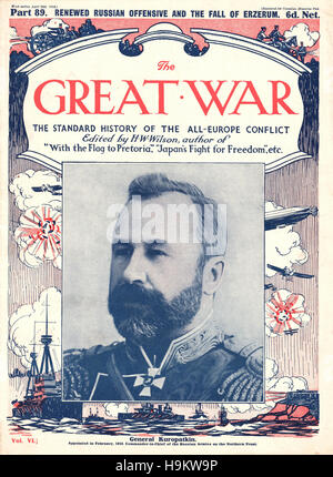 1916 La Grande Guerra front page generale Alexei Kuropatkin Nikolayevich Foto Stock