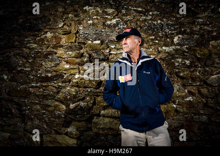 Sir Ranulph Fiennes vicino alla sua casa in Devon in vista della sua imminente Global Reach sfida in aiuto di Marie Curie. Foto Stock