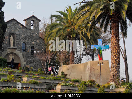Il Cile, Santiago, la collina di San Cristobal, vista del Santuario dell'Immacolata Concezione. Foto Stock