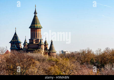 Metropolitan Cattedrale Ortodossa in Timisoara. Moldavo stile bizantino Foto Stock