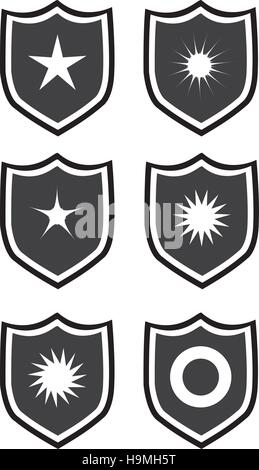 Icona dello scudo su sfondo bianco Illustrazione Vettoriale