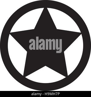 Star nell'icona del cerchio Illustrazione Vettoriale
