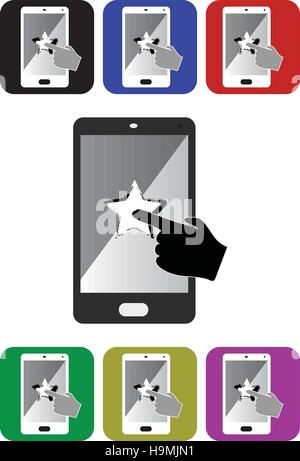 Touch Screen Smart icona del telefono Illustrazione Vettoriale