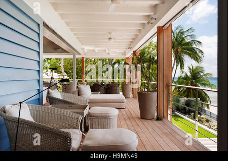 Balcone Terrazza, Barbados, West Indies, dei Caraibi Foto Stock