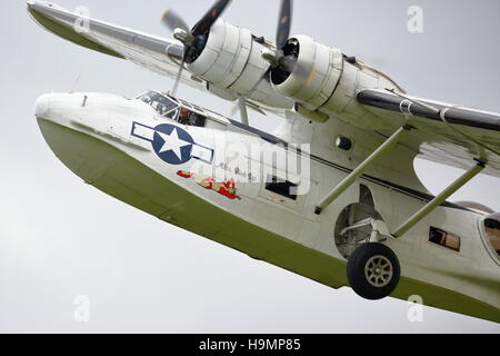 Diritto consolidato costruttiva PBY Catalina G-PBYA al Duxford Air Show 2014 Foto Stock