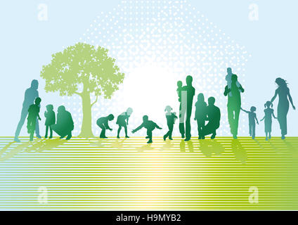 I genitori e i bambini Foto Stock