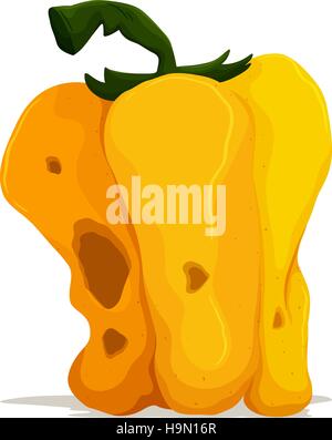 Marcio bellpepper giallo su sfondo bianco illustrazione Illustrazione Vettoriale