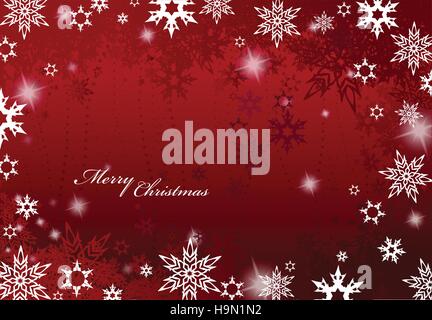 Abstract sfondo con i fiocchi di neve e Buon Natale testo - versione a grande schermo. Illustrazione Vettoriale