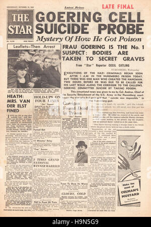 1946 Stella (Londra) front page Herman Goering suicida Foto Stock