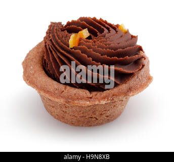 Tortina di cioccolato isolato su sfondo bianco Foto Stock