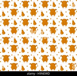 Pollo alla griglia seamless pattern, stile piatto. infinite background e texture. Illustrazione Vettoriale Illustrazione Vettoriale