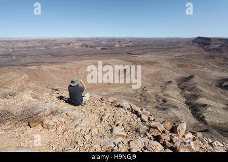 Il Fish River Canyon paesaggio in Namibia da Fish River Lodge Foto Stock