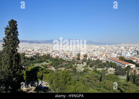 Vista del mercato antico di Atene, Grecia Foto Stock