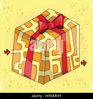 Gioco labirinto per bambini - Illustrazione Vettoriale - funny dono Illustrazione Vettoriale