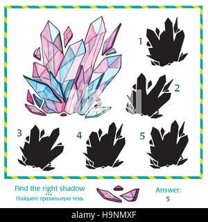 Visual puzzle trovare la giusta tonalità di foto - un gioco per bambini - Risposta incluso Illustrazione Vettoriale