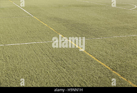 Linee sul campo di calcio, lo sport e i punti di riferimento, dettagli Foto Stock