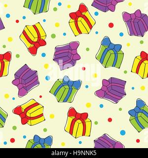 Seamless disegnati a mano presente modello - illustrazione vettoriale Illustrazione Vettoriale