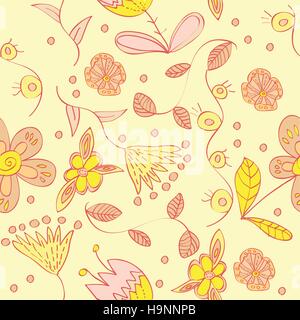 Vector floreali modello senza cuciture con abstract in fiore Illustrazione Vettoriale