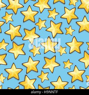 Cartoon stelle contro lo sfondo blu. Perfetta Illustrazione Vettoriale