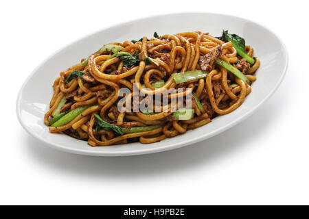 Shanghai spaghettini fritti, Shanghai Chow Mein, cibo cinese Foto Stock