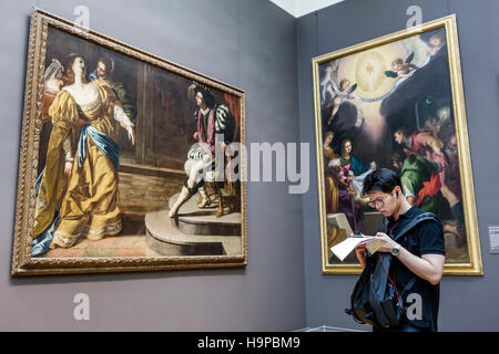 New York City,NY NYC Manhattan,Upper East Side,Fifth Avenue,Metropolitan Museum of Art,met,gallery,painting,Italian Baroque,Esther before Ahasuerus,Ar Foto Stock