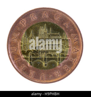 50 Czech Koruna coin, valuta della Repubblica ceca Foto Stock