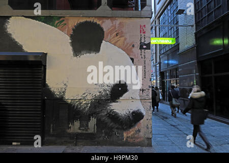 Panda graffiti,Mitchell Lane,Glasgow, Scotland, Regno Unito Foto Stock