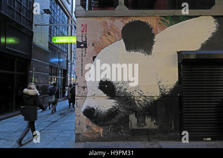 Panda graffiti,Mitchell Lane,Glasgow, Scotland, Regno Unito Foto Stock