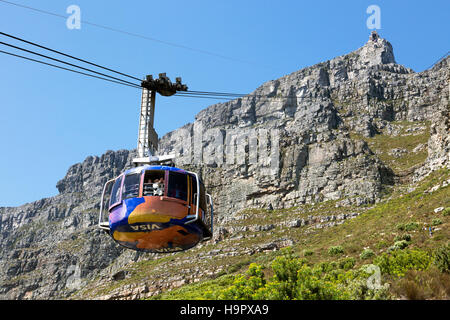 La Cabinovia di Table Mountain, Table Mountain e Cape Town, Sud Africa Foto Stock