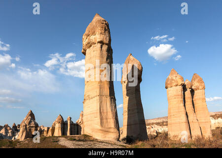 Le formazioni rocciose in Cappadocia, Turchia Foto Stock