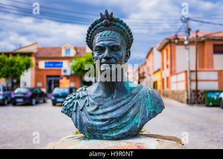 La coca è il luogo di nascita di Romano Imperatore Teodosio I. Coca, Segovia, Castilla y León, Spagna, Europa Foto Stock