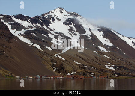 Vecchia stazione baleniera di Stromness Harbour, Isola Georgia del Sud Foto Stock