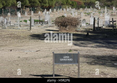 Robben Island Prison Museum: lebbroso cimitero Foto Stock