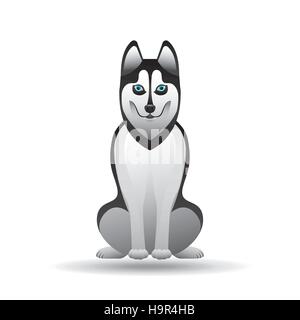 Grande siberian husky seduto illustrazione vettoriale EPS 10 Illustrazione Vettoriale