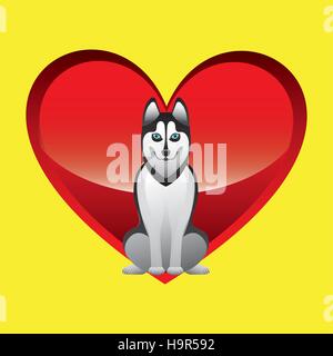 Grande siberian husky seduto illustrazione vettoriale EPS 10 Illustrazione Vettoriale