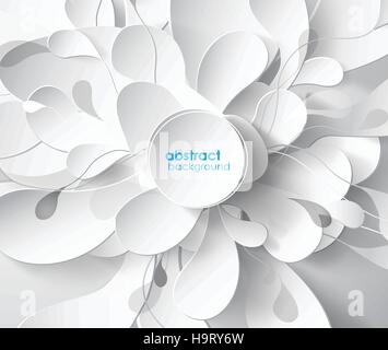 Abstract sfondo grigio con foglie e posto per il vostro testo. Illustrazione Vettoriale