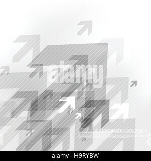 Abstract sfondo grigio con molte frecce. Illustrazione Vettoriale