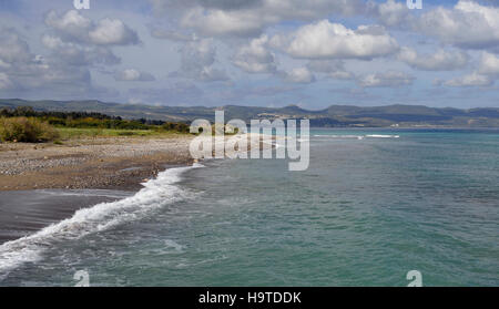 La penisola di Akamas, Chrysohou Bay, Cipro Vista da ovest Limni Dock Foto Stock